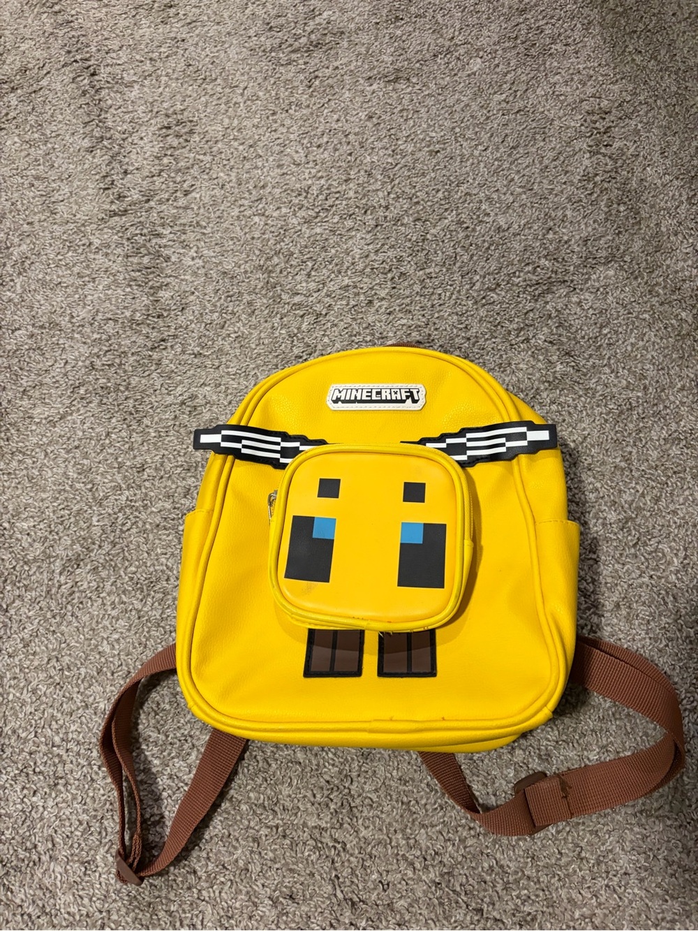 Minecraft Bee Craft 10.5" Mini Backpack Yellow Video Game Mini Bag EUC